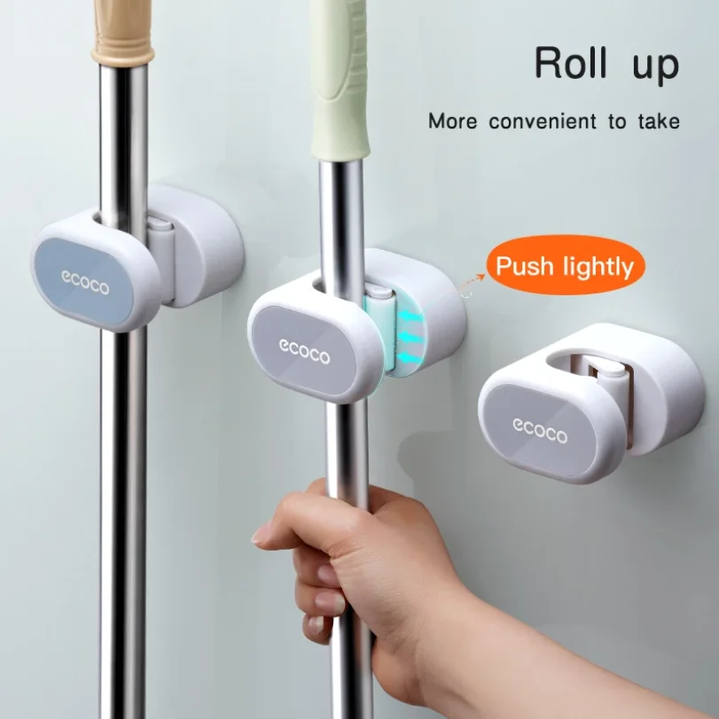 

Multi-Purpose Bathroom Mop Broom Holder Wall Mounted Mop Organizer Storage Holder Kitchen Racks