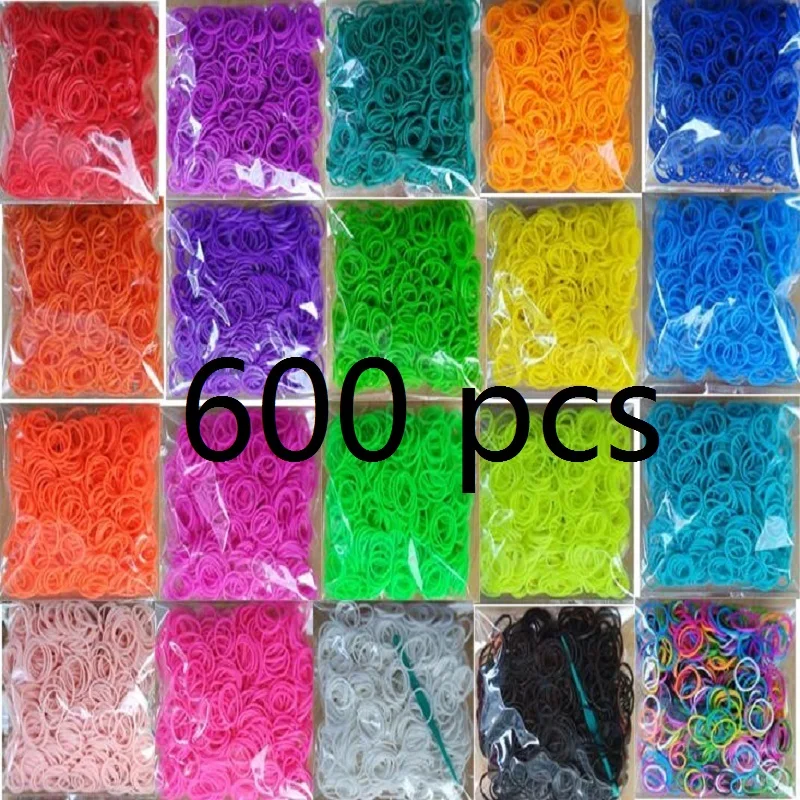 600 шт. ткацкий станок браслет из резиновых полос для детей или волос красочные