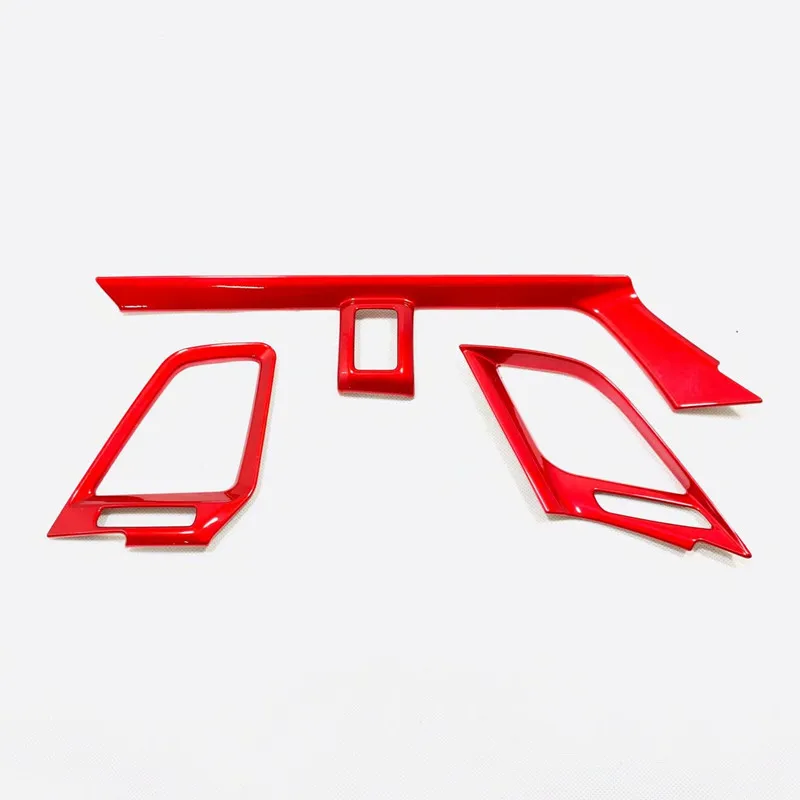 

For Honda Civic 10th 2016 2017 ABS Matte/Red styling Accessories-Front Air vent outlet Dashboard console frame trim Cover 3pcs