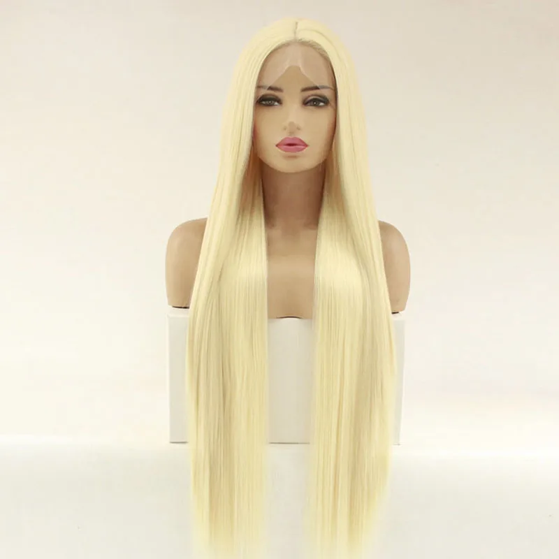 

613 светильник лые светлые волосы 26 дюймов, коричневые кружевные Передние синтетические парики, длинные шелковистые прямые Термостойкие вол...