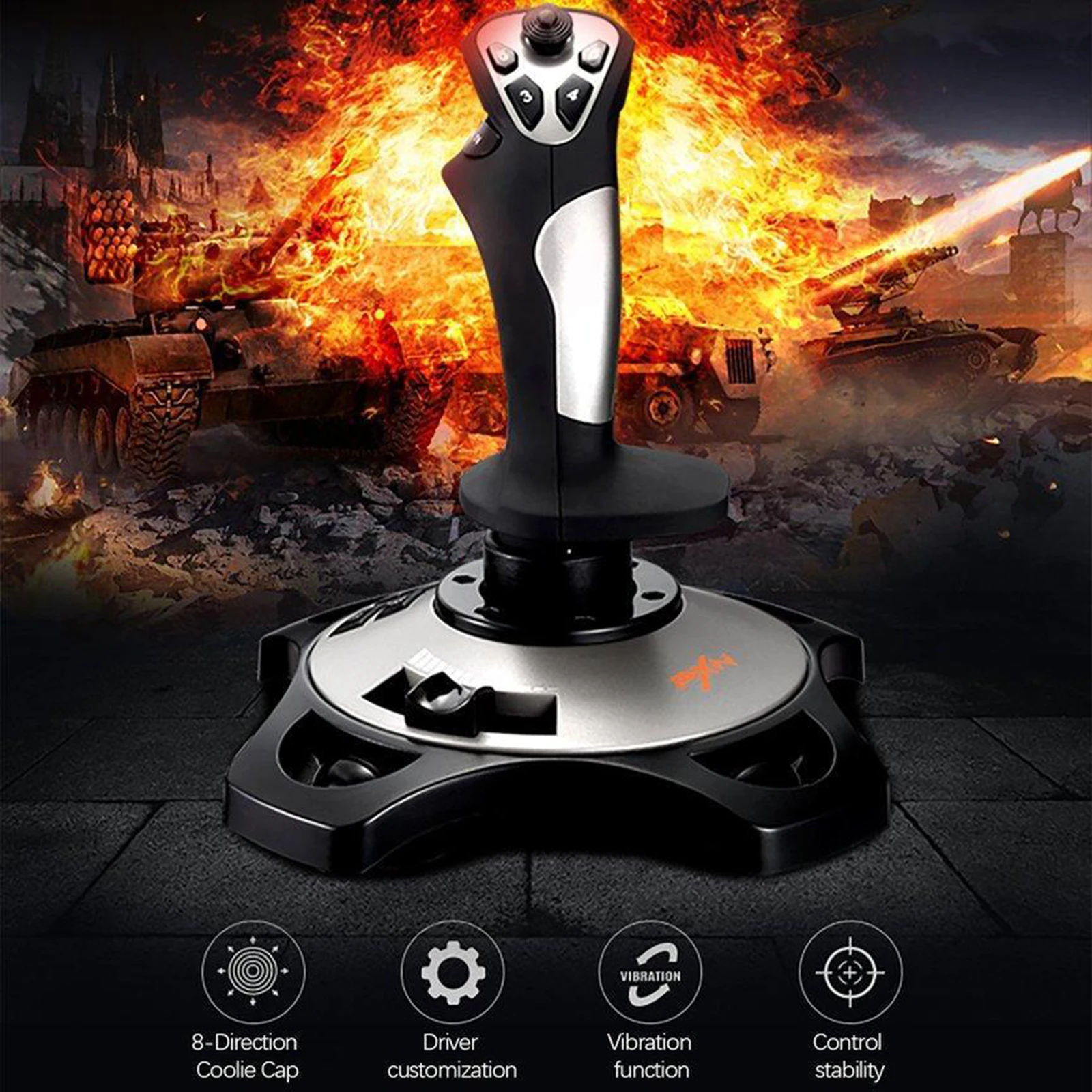 

USB Wired Stick Joystick Simulator Gamepad Vibration Games Controller for Windows /7/8/10/11