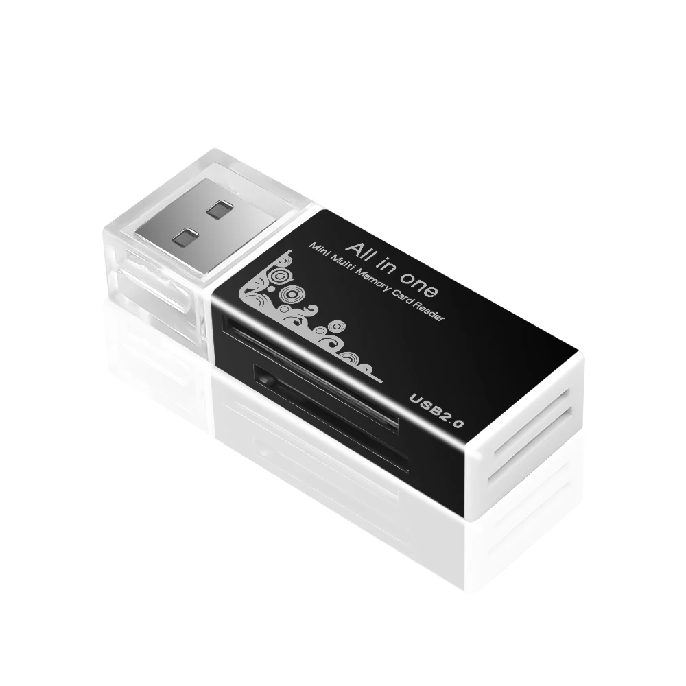 Kebidumei SD кард-ридер MINI USB 2,0 OTG Micro SD/SDXC TF кард-ридер адаптер для ПК ноутбука компьютера - Цвет: Black
