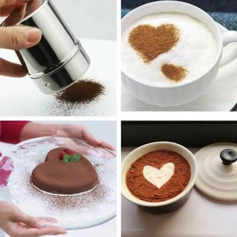 

1 pc Stainless steel hot shaker cup for chocolate cocoa powder icing sugar powder coffee sieve kitchen utensils coffee accessory