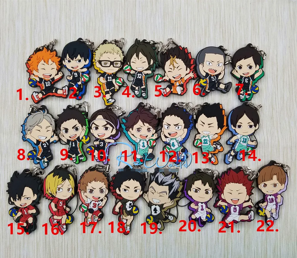 Haikyuu! Резиновый брелок для ключей аниме Хината кагеяма тобио Сугавара кооши