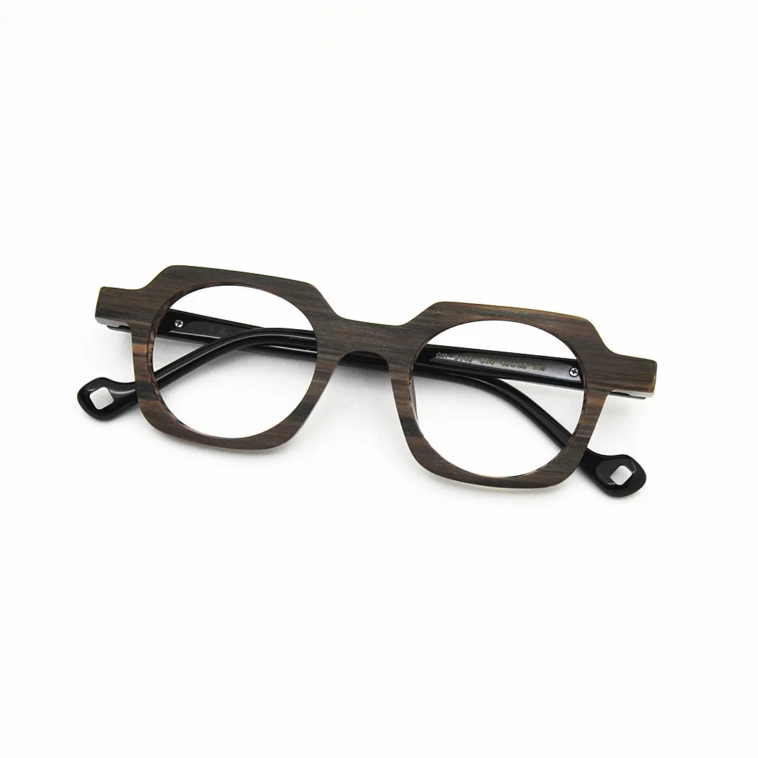 Belight Optical 2022 Italy Thickening Acetate Small Square Shape Men Women Vintage Retro Wood Grain Spectacle Frame 10057