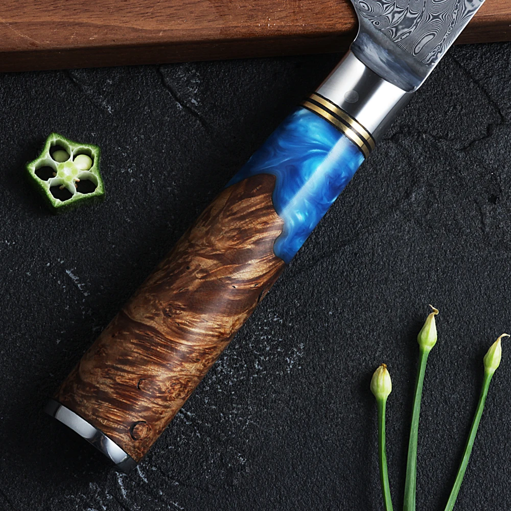 FANGZUO Chef's Nakiri нож 67 слоев японская Дамасская сталь дамасский шеф-нож 8 дюймов