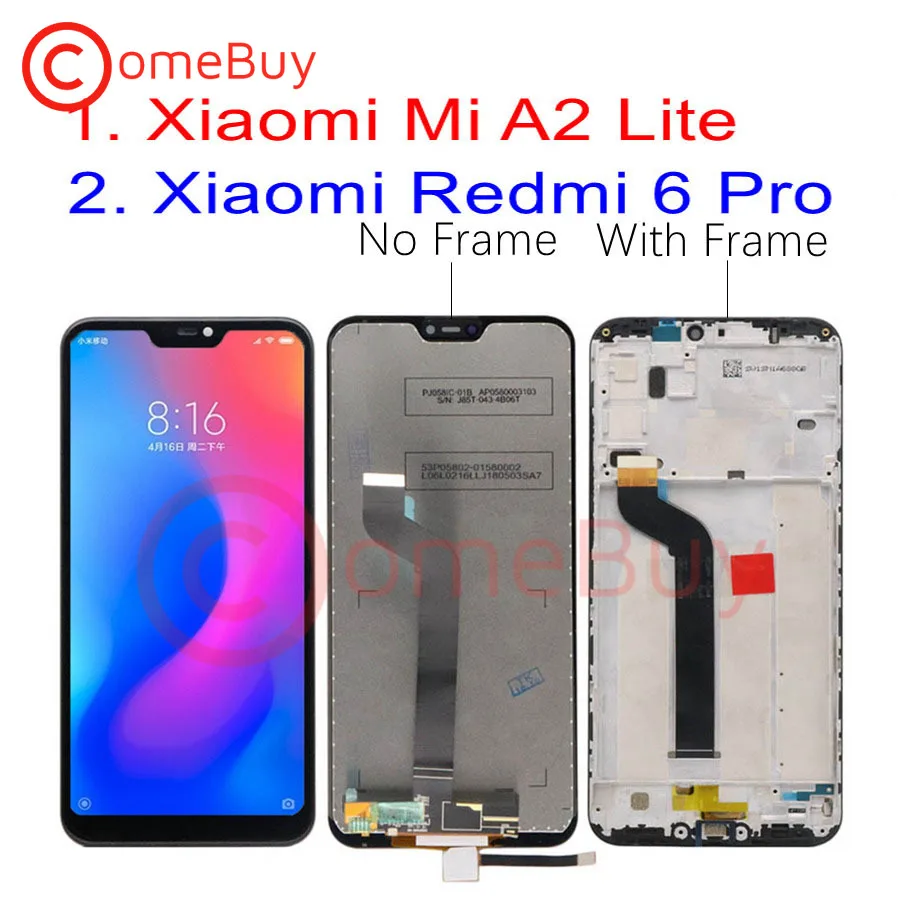 ЖК дисплей Comebuy для Xiaomi Mi A2 Lite сенсорный экран A2Lite Redmi 6 Pro с рамкой замена|lcd display touch