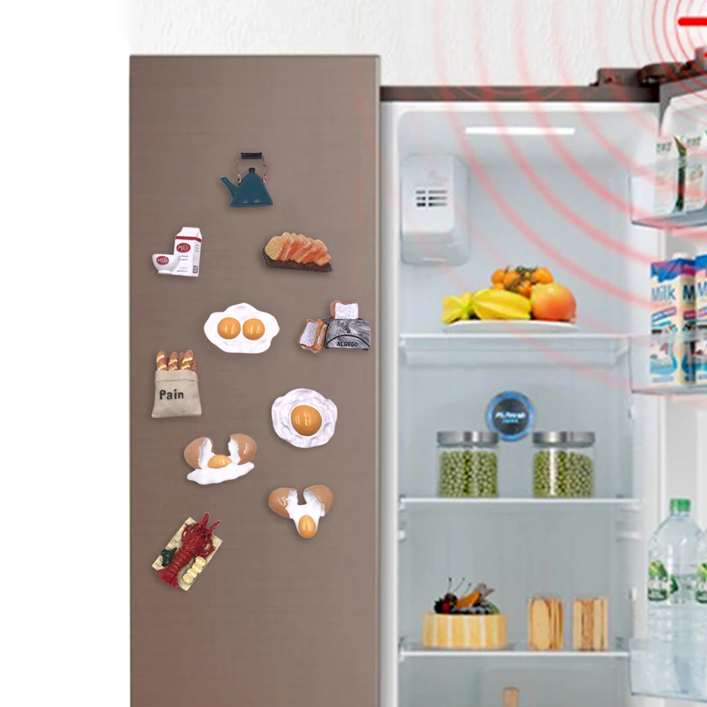 

Creative Simulation Food 3D Fridge Magnets Tomato Egg Pan Teapot Milk Model Magnetic Decoration Magnet Refrigerator Paste