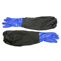 long rubber gloves fishing operation resistant gloves comfortable rubber gloves with cotton for outdoor fishing agricultural