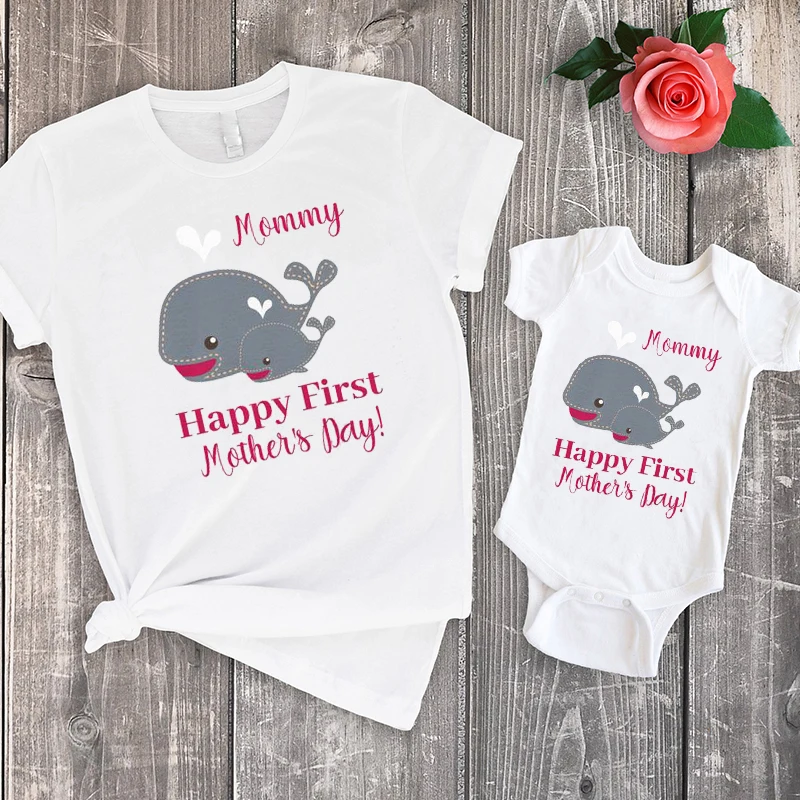 

FIRST MOTHER'S DAY 2022 Mother Daughter Matching Clothes Baby Clothes Mother's Day Family Look T-Shirts