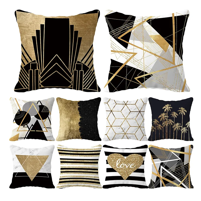 45X45CM черно белые геометрические декоративные наволочки для подушки Чехол s