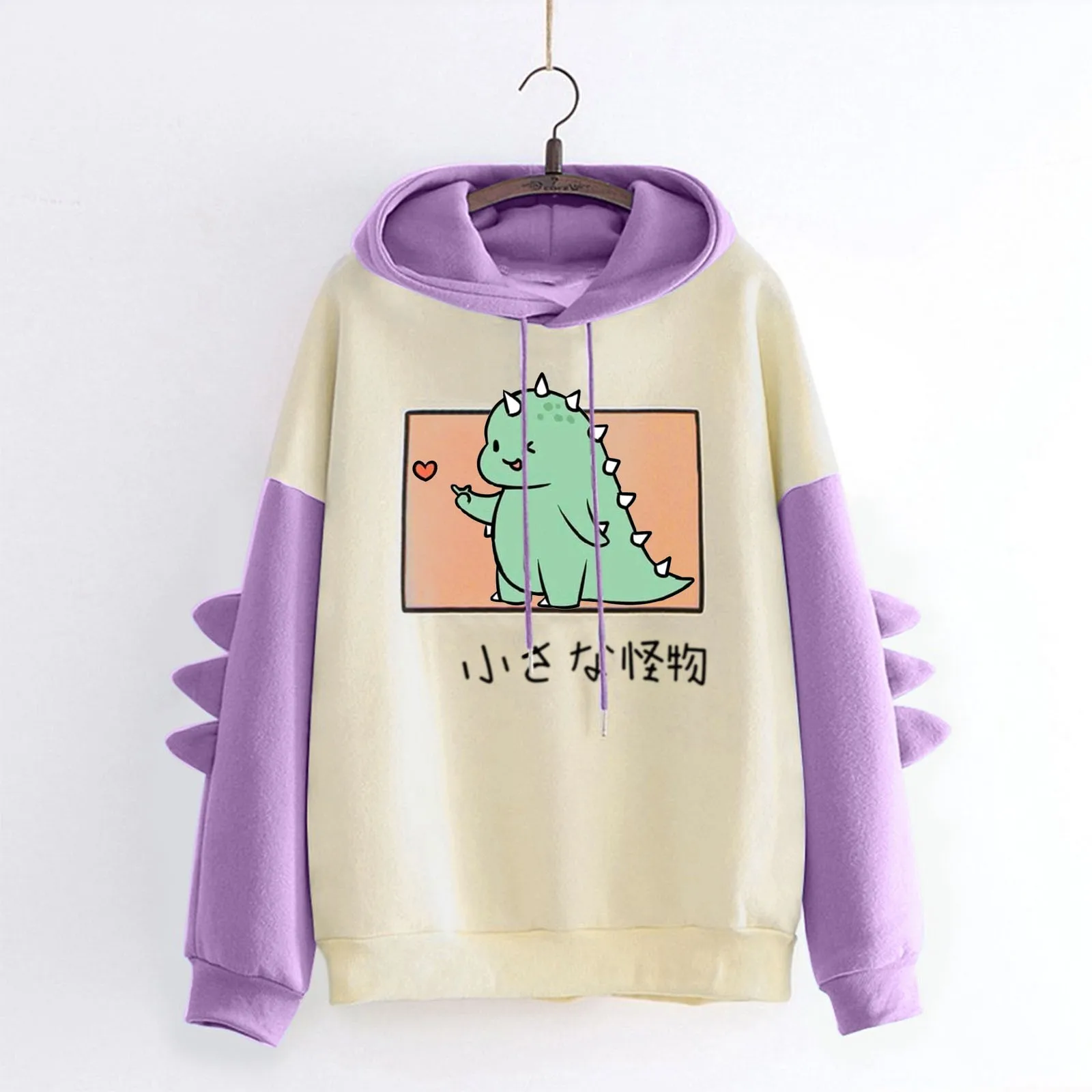 Autumn Hoodie Women Sweatshirt Cartoon Dinosaur Print Long Sleeve Oversized Hoodies Tops Streetwear Women Oversized Hoodies