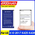 Аккумулятор емкостью 4900 мАч для LG K10 2017 K20 Plus TP260 K425 K428 K430H