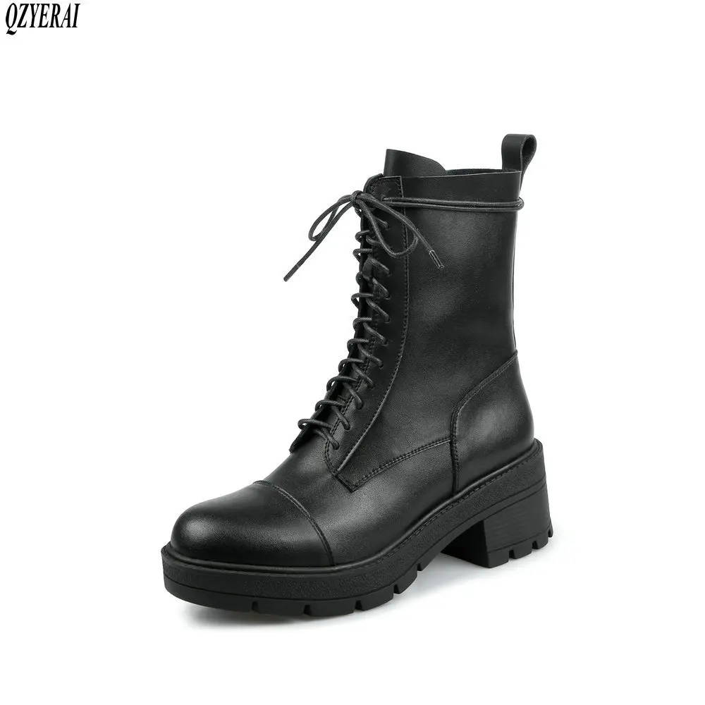 

Женские ботинки для верховой езды QZYERAI, ботинки из натуральной воловьей кожи на осень и зиму, женская обувь размеров 34-40, 2020