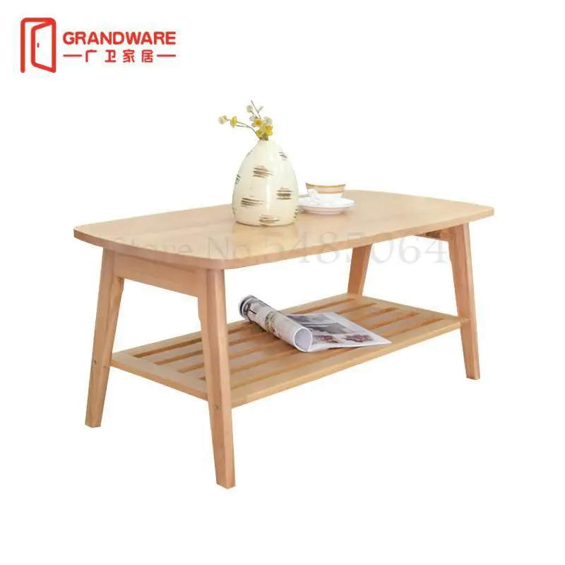 Скандинавский журнальный столик из цельной древесины в простом японском стиле