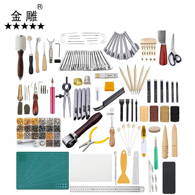 

366 pieces of leather tool kit DIY artwork embossing rivet kit kit 54 leather tool kits