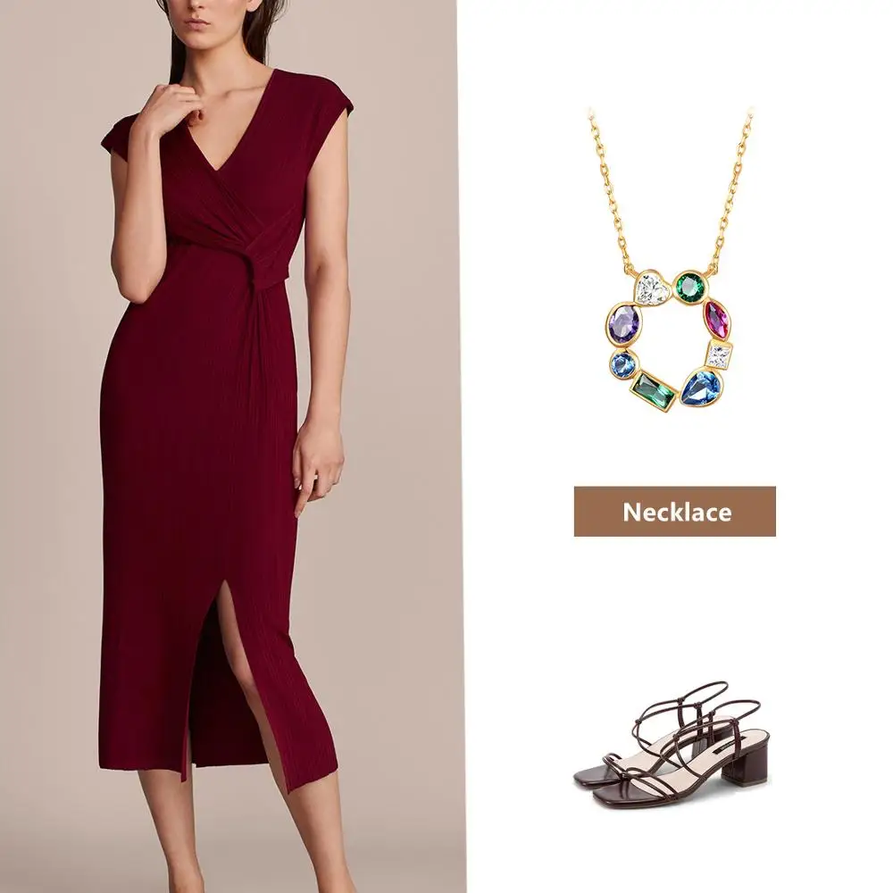 E многоцветные циркониевые круглые ожерелья с подвеской из стерлингового