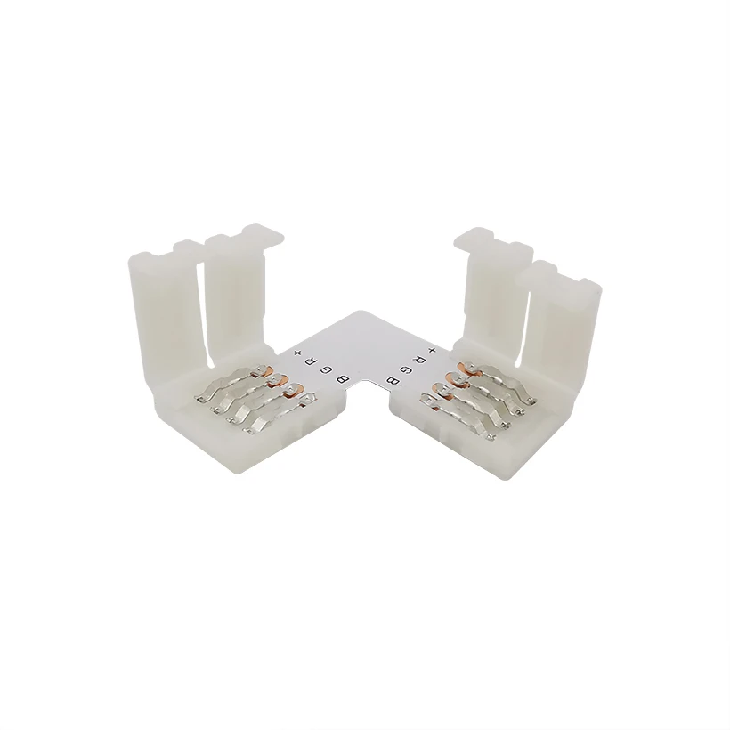 4Pin 10mm RGB L Shape Right Angle 90 Degree Corner Solderless Connecting LED Connector for 5050 Strip Light | Обустройство дома