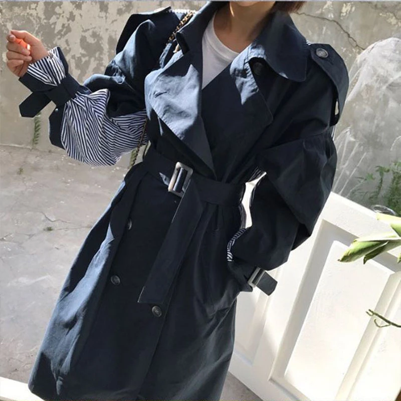 Ветровка женская длинное весеннее шикарное пальто Женская 2020 новинка