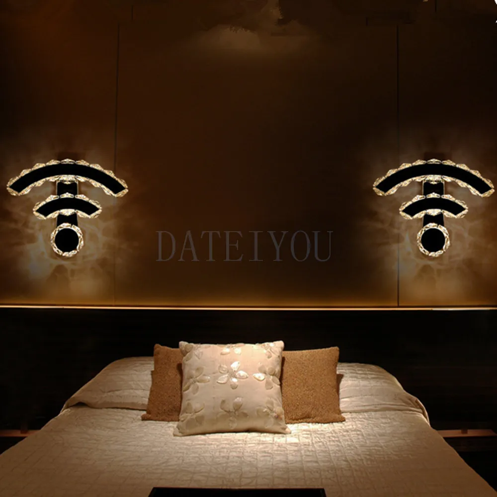 Светодиодная Хрустальная настенная лампа современный простой прикроватный