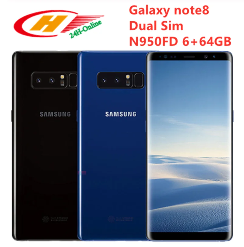 Разблокированный samsung Galaxy Note8 N950FD две sim-карты NFC две задние камеры Восьмиядерный 6,3 дюймов 6 ГБ ОЗУ 64 Гб ПЗУ отпечаток пальца samsung Pay