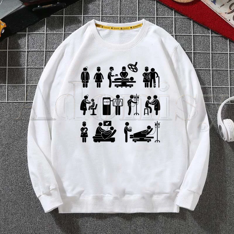 

Enfermera Men Hoodie Autumn Hip Hop Streetwear Men Pullover Sweatshirts Hoodies Mens White Color Hoodie Male