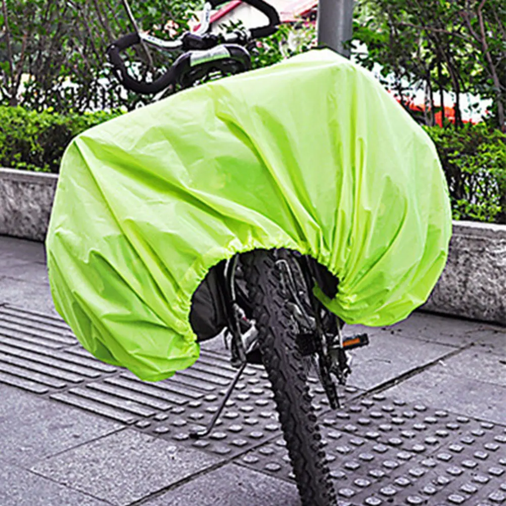 

Saddle Rain Cover Bicycle Pannier Cover Waterproof with Elastic Dust-Proof Protective for Road Mountain Bikes Green