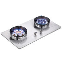 Gas Stove Electronic Pulse Ignition Embedded Stove Liquefied/natural Gas Burner Stainless Steel Panel Cooking Appliances