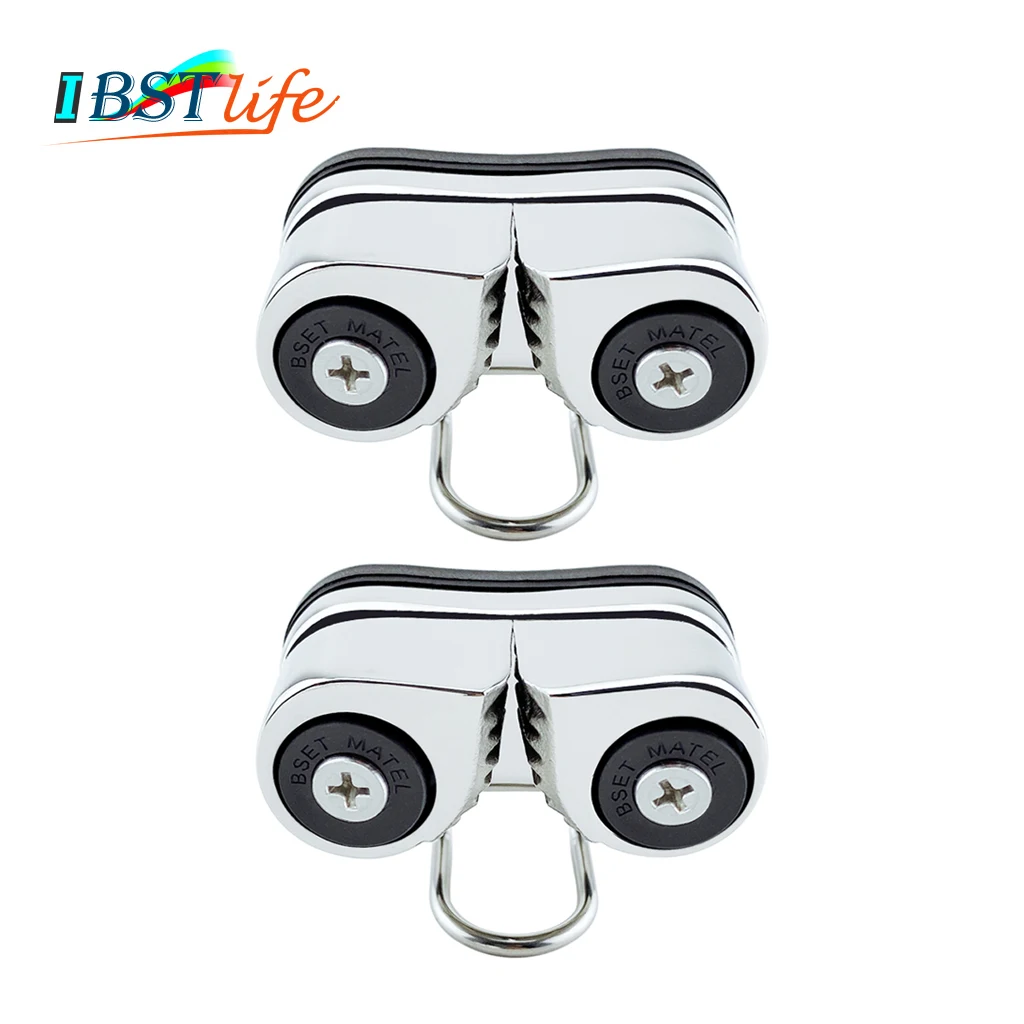 

2X Stainless Steel 2 Row Matic Ball Bearing Cam Cleat leading Ring Pilates Equipment Boat Fast Entry Rope Wire Fairlead Sailboat