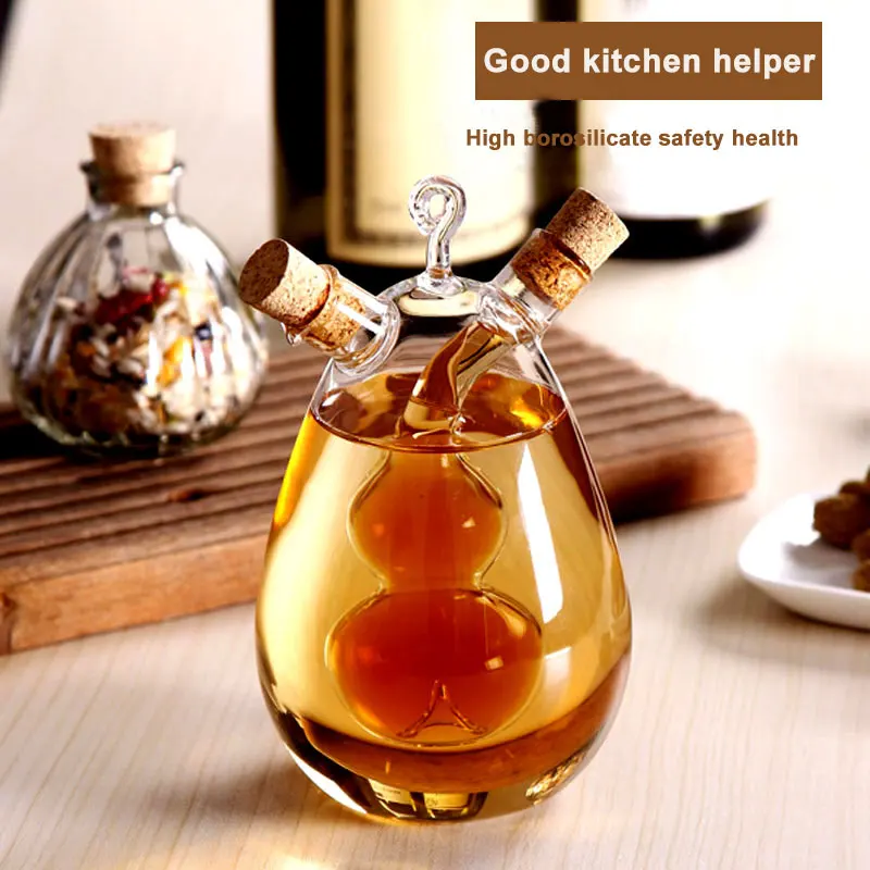 Creative Anti-leak Oil Pots Glass Condiment Bottles Sealed Sauce Vinegar Pot Bottle Olive Oil Sprayer Sauce Bottles Gravy Boats