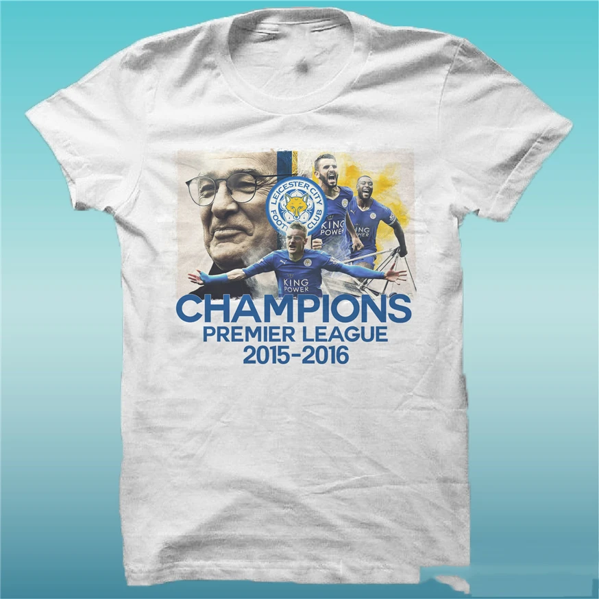 Мужская футболка Leicester City чемпионы Премьер лига Vardy Ranieri подарок идея