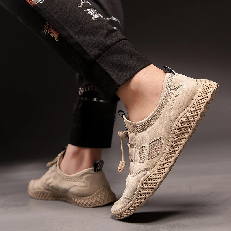 Кроссовки мужские из натуральной кожи Повседневная модная весенняя обувь для