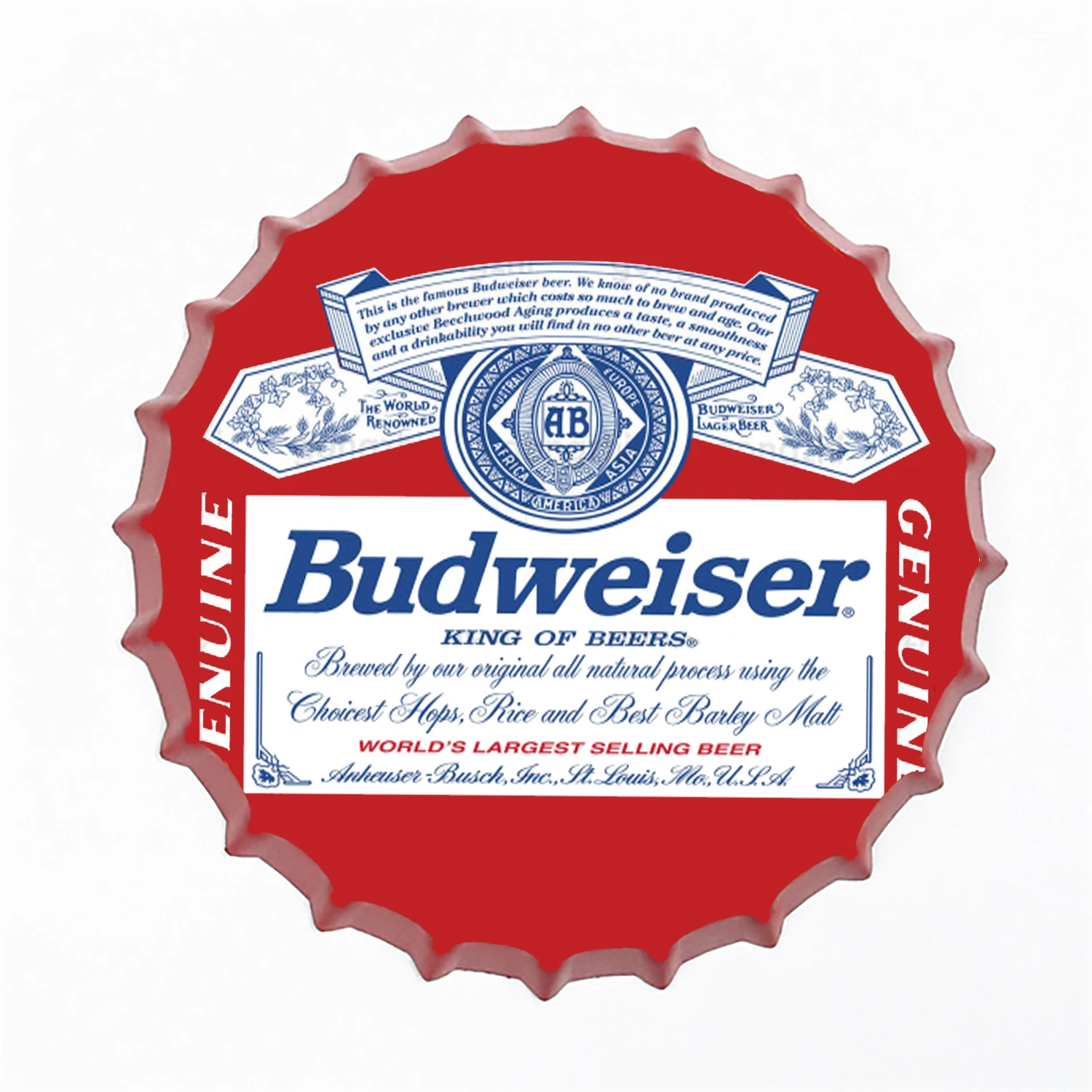 

Beer Cap Tin Sign Hanging Crafts Decor Bar Garage Man Cave Wall Signs Metal Round Plate Beer Brand Name Retro Decorative Plaques