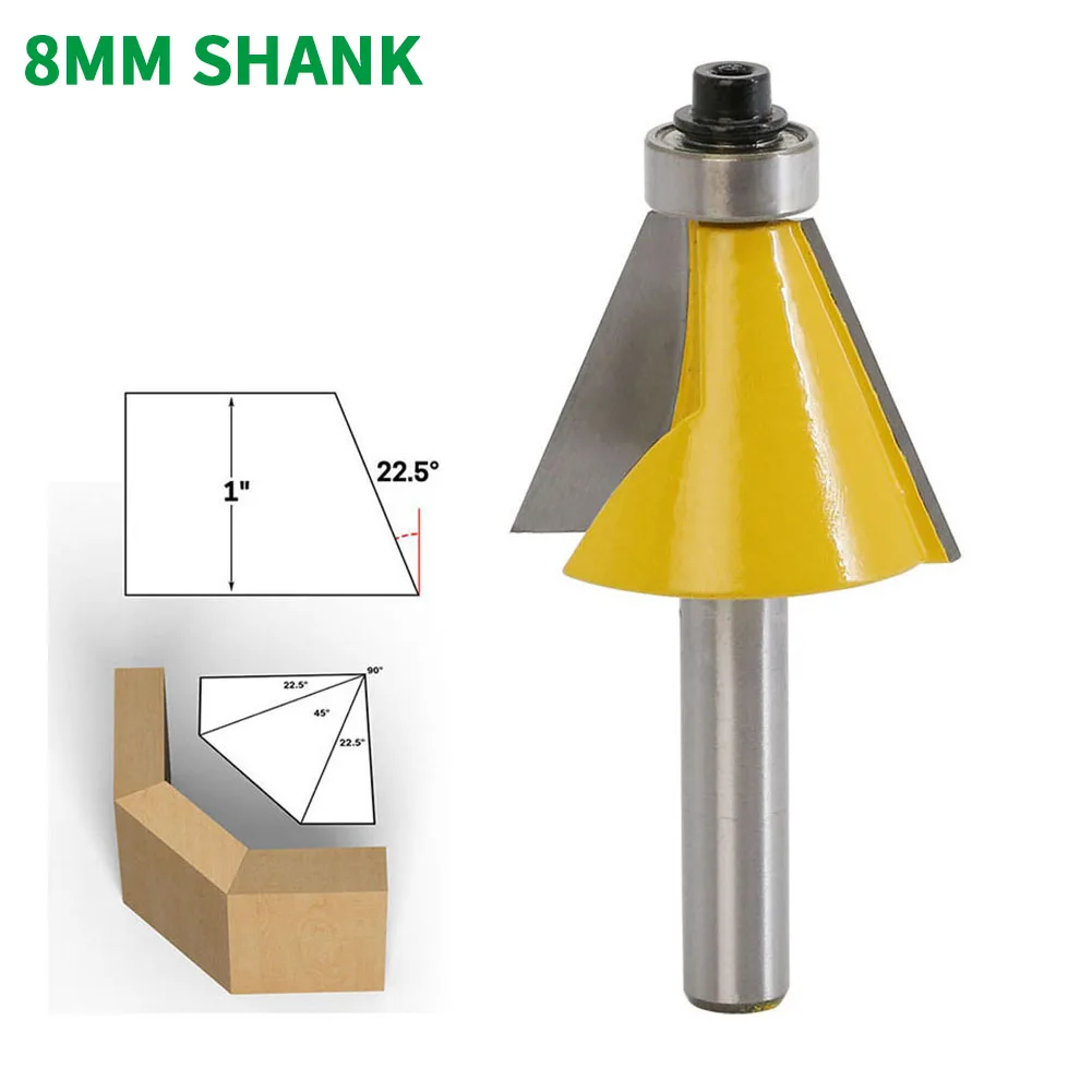1 шт. Концевая фреза 8 мм хвостовик фрезы резьба по дереву 22 5 градусов фаской &
