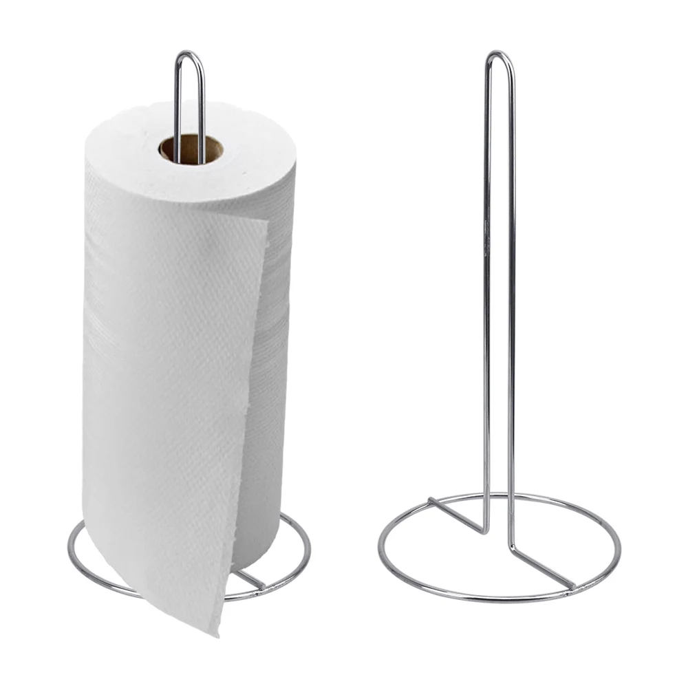 

Stainless Steel Kitchen Roll Paper Towel Holder Bathroom Tissue Stand Silver Napkins Rack Home Kitchen Storage Accessories