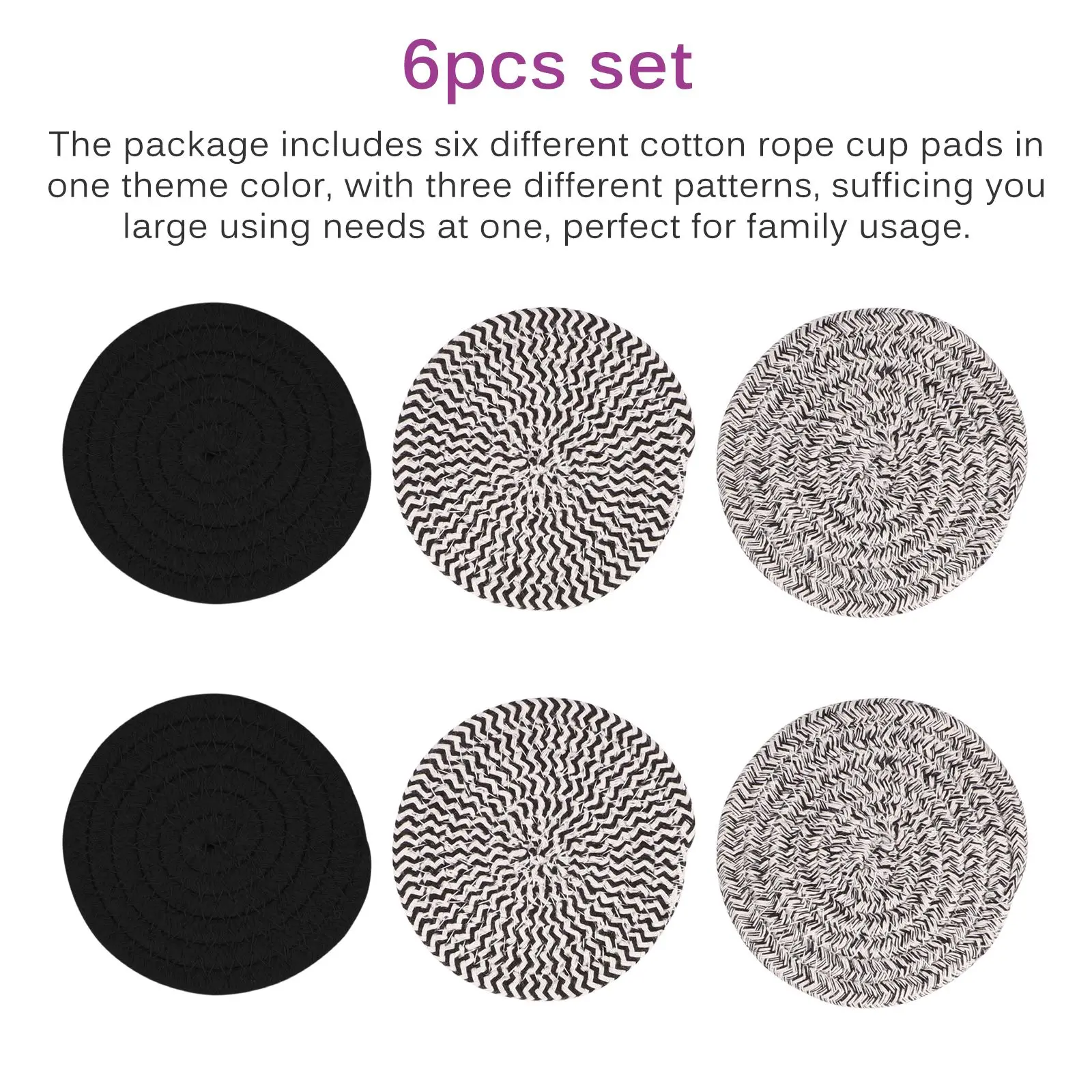 6 шт Хлопок Веревка чашка Pad деликатный прочный декоративный хлопок сплетенный