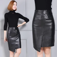 mewe women new real genuine sheep leather skirt 18k84