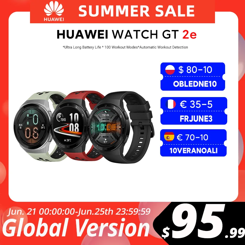 Глобальная версия HUAWEI часы GT 2e Смарт кровяное давление 1 39 ''amoled 14 дней жизни 5ATM