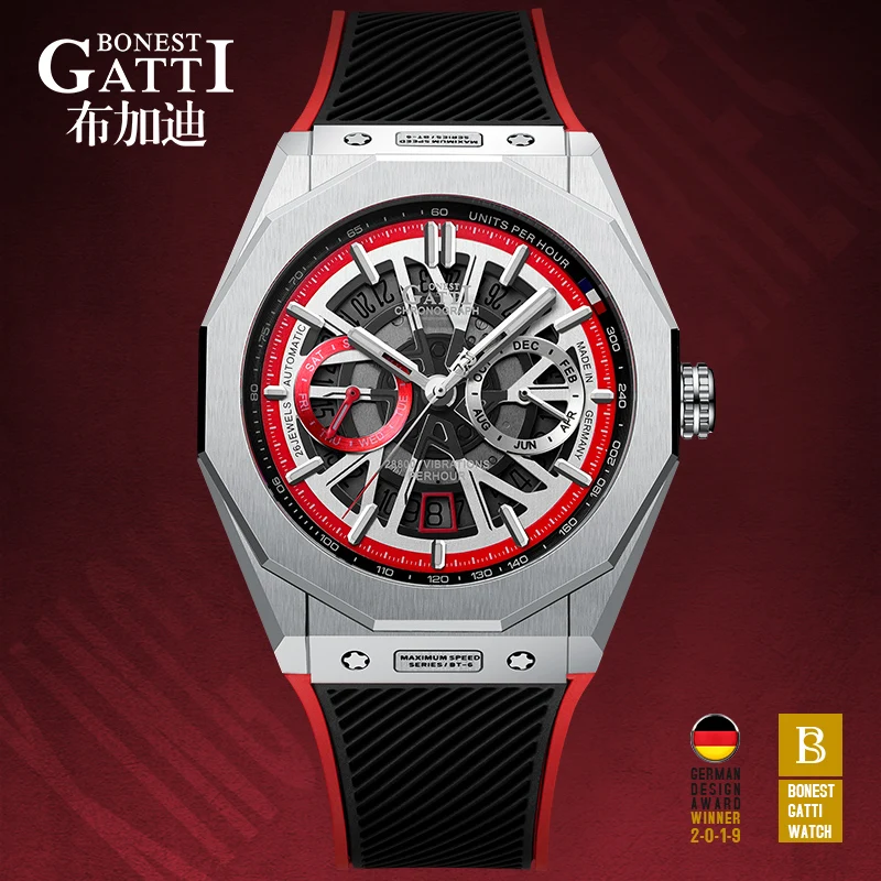 

GATTI Men Watch Curren Waterproof Mechanical Watch Men's Automatic Leather Strap Wrist Watches