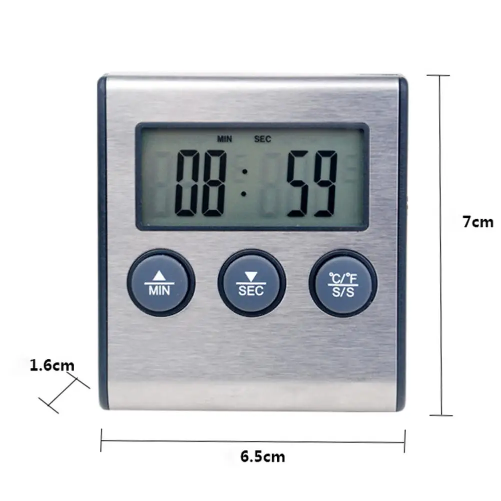 

Digital BBQ Meat Thermometer Grill Oven Thermomet With Timer & Stainless Steel Probe Cooking Kitchen Thermometer Dropshipping