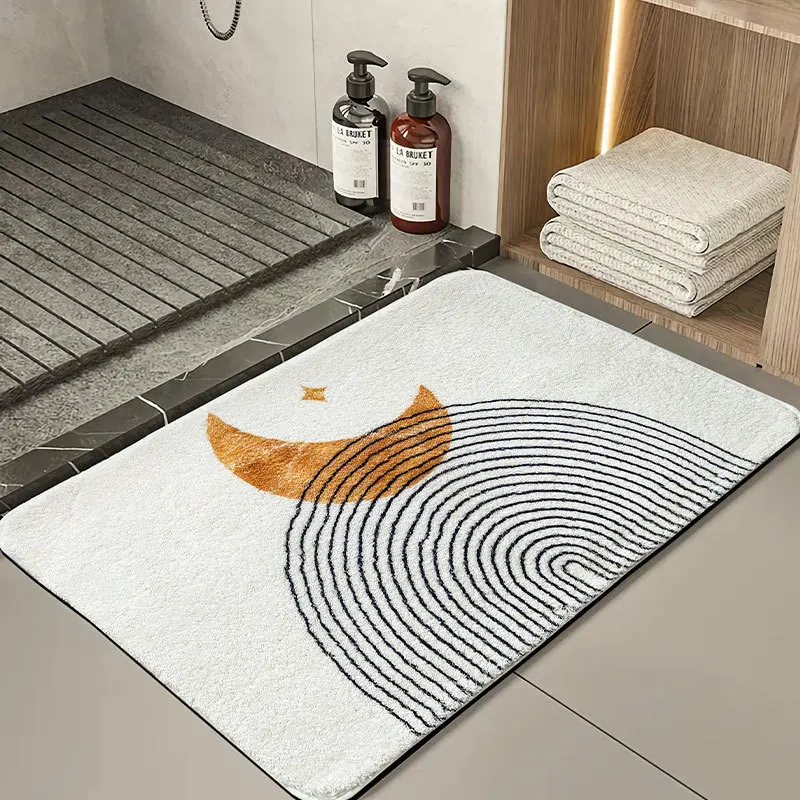 

Modern Home Soft Imitation Cashmere Carpet Bedroom Bedside Rug Bathroom Absorbent Non-Slip Rugs Floor Mat Living Room Door Mats