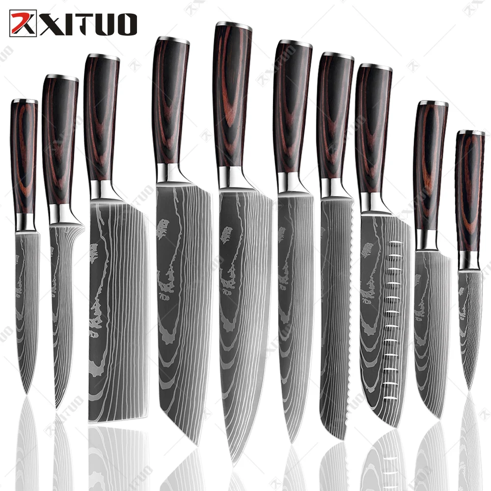 Набор кухонных ножей XITUO Sharp 7CR17 из нержавеющей стали мясной нож шеф повара