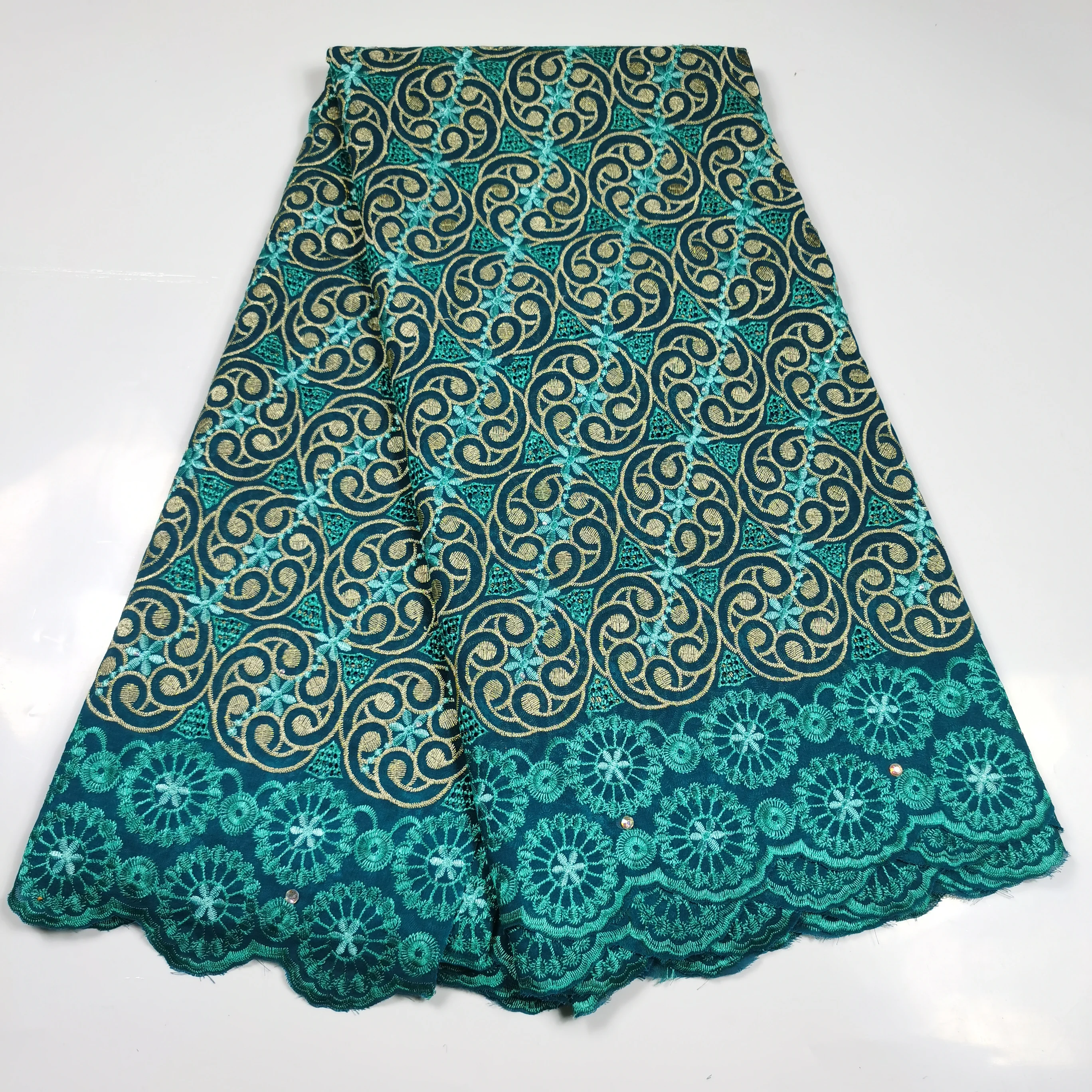 

2020 Free shipping Latest Nigeria Cotton Lace for Wedding African Swiss Voile Lace fabric In Switzerland France embroidery 5yard