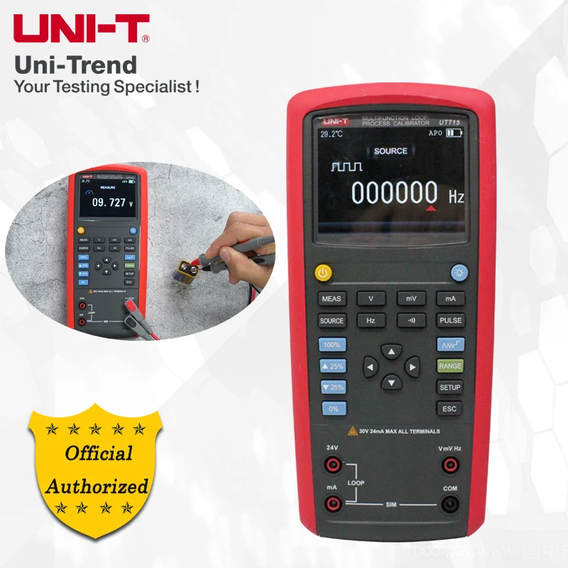 

UNI-T UT715 Multifunction Loop Process Calibrator; High-precision DC voltage/current/frequency/continuity measuring instrument