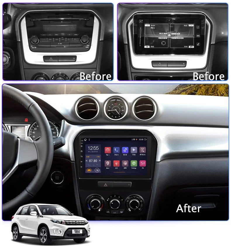 9 дюймовый IPS + 2.5D 8 ядерный Android 1 2 32G автомобильный DVD GPS навигатор для Suzuki Vitara 2015 2016