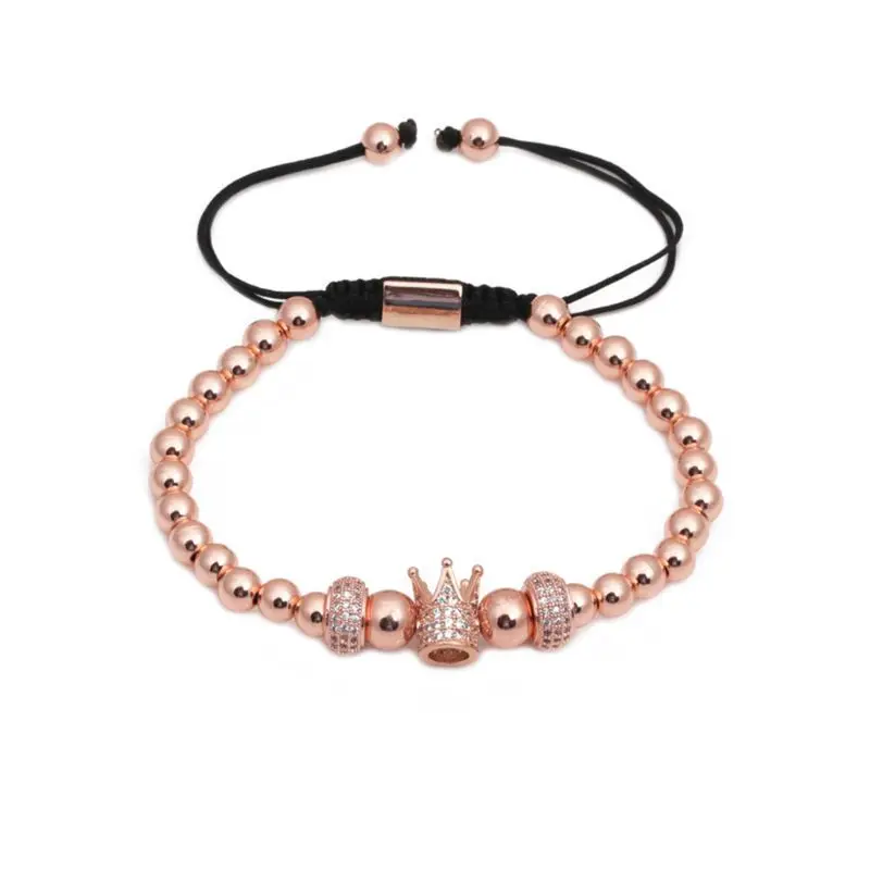 

Micro Inlaid Zircon Bracelet Adjustable Crown Hexagonal Column Chain Girls Gifts 6XDA