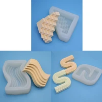 shaped geometric scented candle silicone mold multi step staircase diy korean scented plaster decoration mold