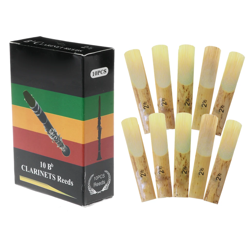

10pcs/set Bb Clarinet Reeds Traditional Bamboo Reed Strength 2.0 / 2.5 / 3.0