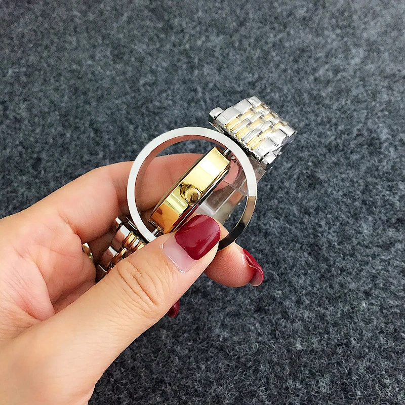 Роскошные Reloj Mujer Лидер продаж Новые Топ Леди Серебро Золото Полный сталь кварцевые часы леди праздник подарок подходит Pandoraes