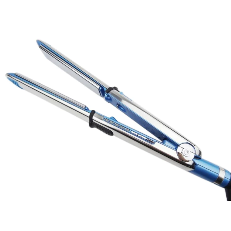 Нано титановый плоский утюжок керамический для завивки волос со светодиодным